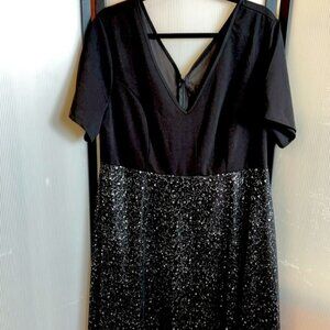 Earo 2XL Black A-line Zipper Dress